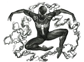 Spiderman Black Comic Art
